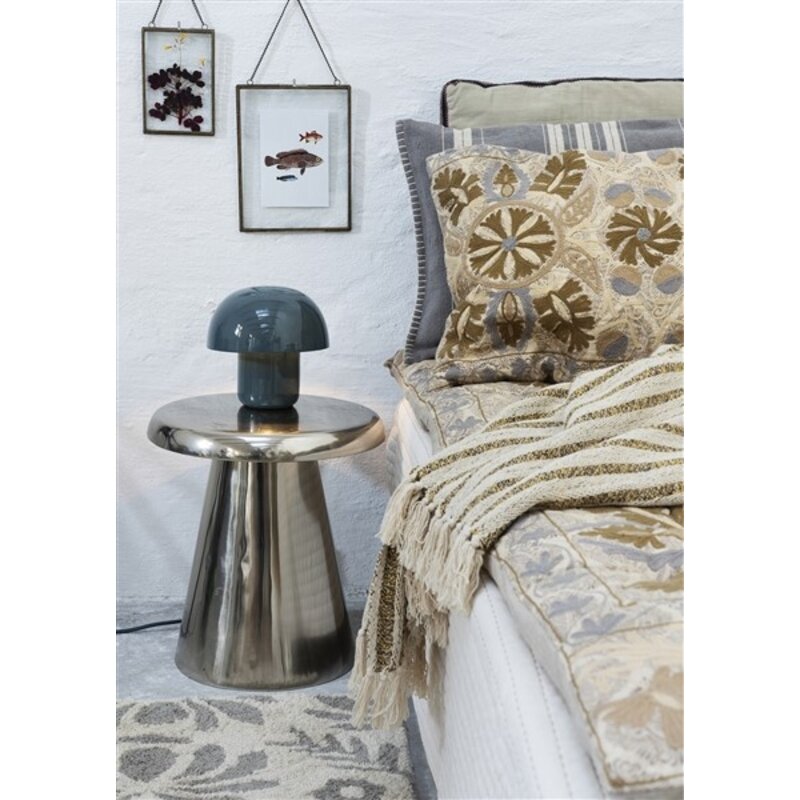 Madam Stoltz-collectie Emaille tafellamp: stoffig blauw