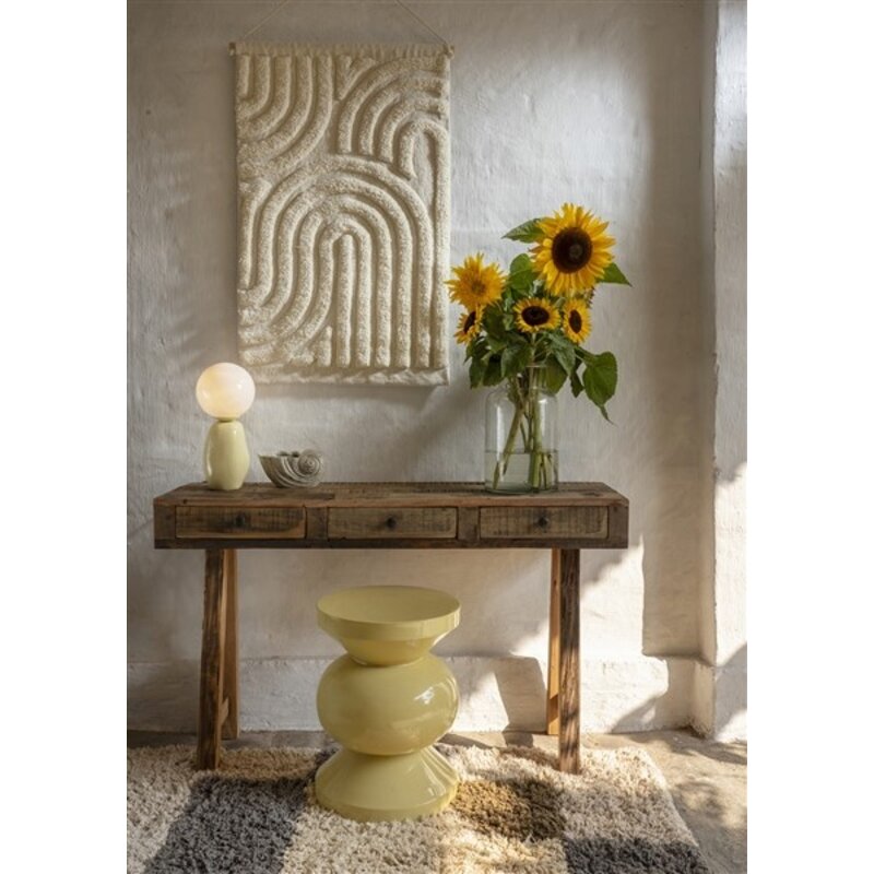 Madam Stoltz-collectie Enamel table lamp Yellow, white