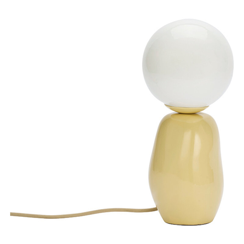 Madam Stoltz-collectie Enamel table lamp Yellow, white