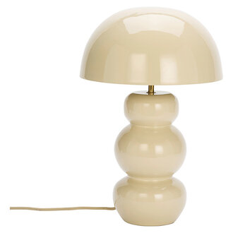 Madam Stoltz Emaille tafellamp Lichtbeige