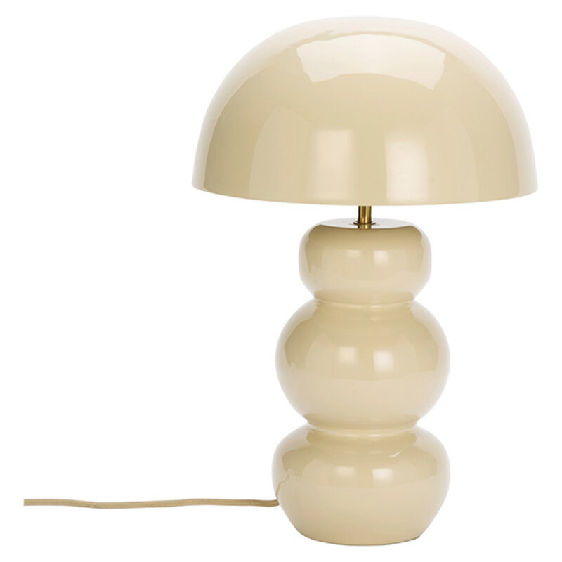 Madam Stoltz-collectie Enamel table lamp Light beige
