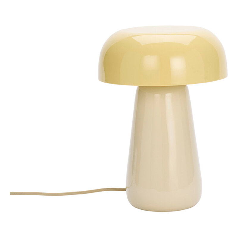 Madam Stoltz-collectie Enamel table lamp Light beige, yellow