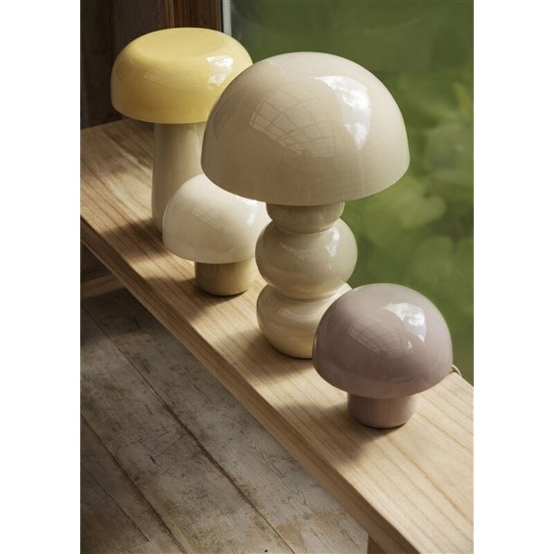 Madam Stoltz-collectie Enamel table lamp Light beige, yellow