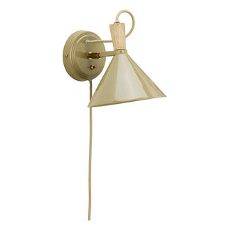 Madam Stoltz Emaille wandlamp Kaki