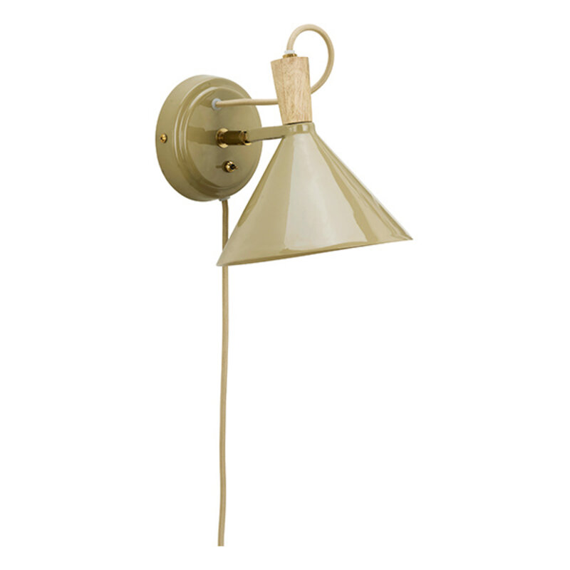 Madam Stoltz-collectie Emaille wandlamp Kaki