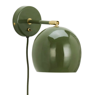 Madam Stoltz Enamel wall lamp Dark green