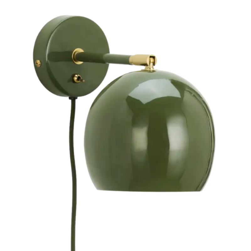 Madam Stoltz-collectie Enamel wall lamp Dark green