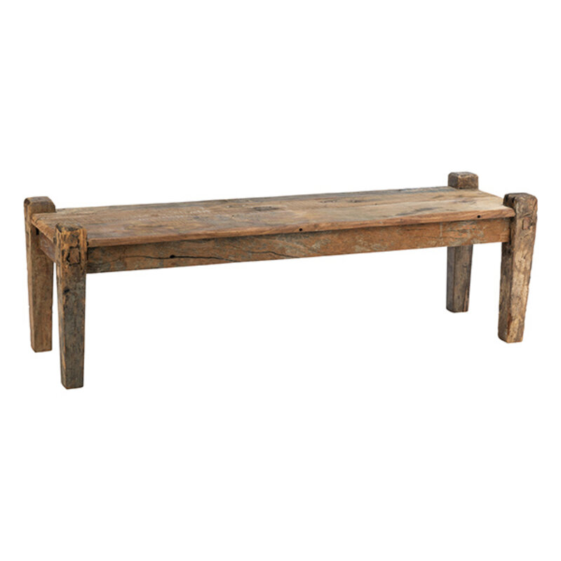 Madam Stoltz-collectie Bankje van gerecycled hout naturel
