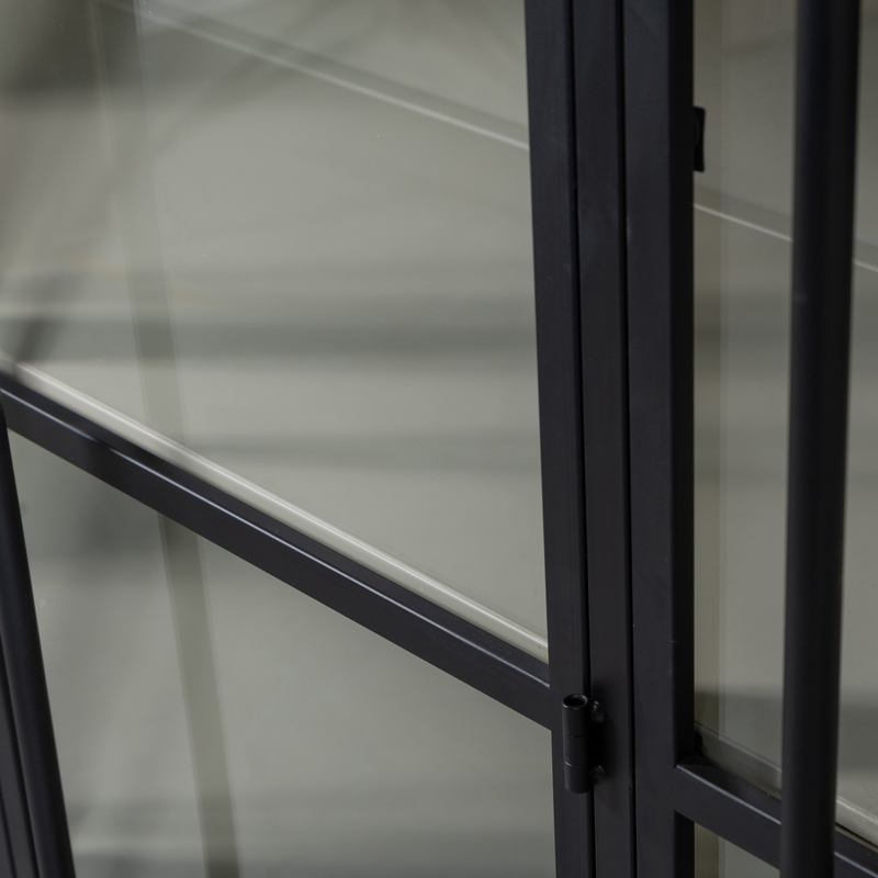 WOOOD-collectie Exhibit Xl 3-Deurs Vitrinekast Metaal Zwart