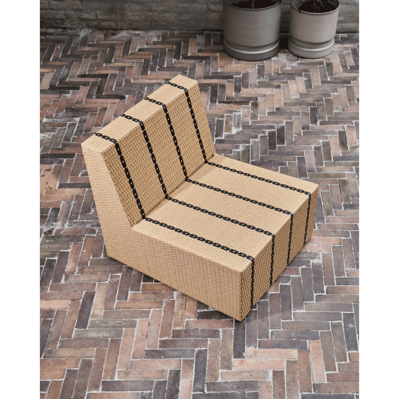 House Doctor-collectie Lounge stoel Jass naturel Zwart