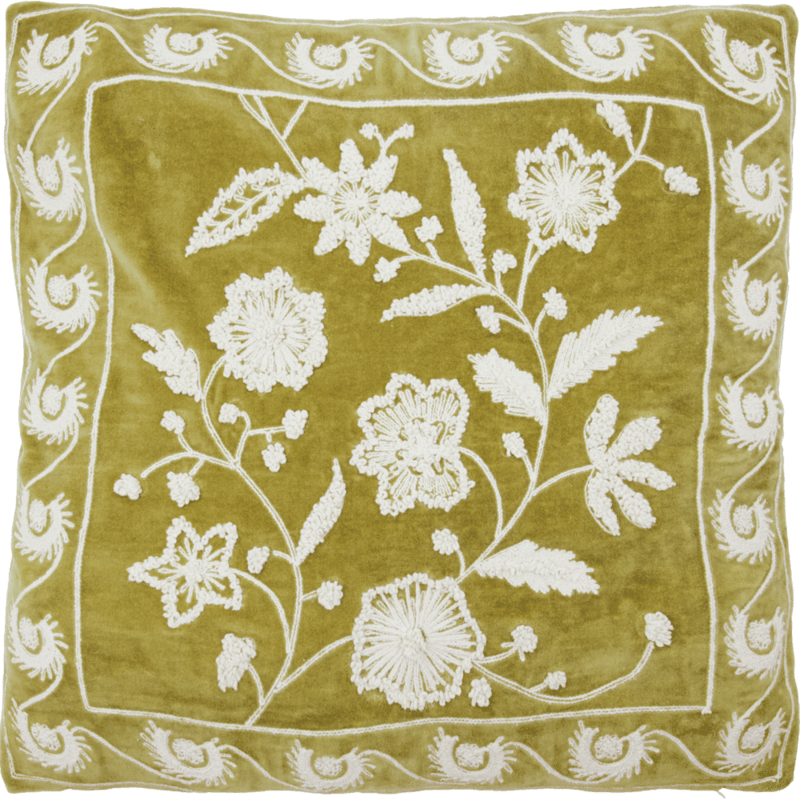 House Doctor-collectie Kussenhoes Rica Mosterd geel Gebroken wit