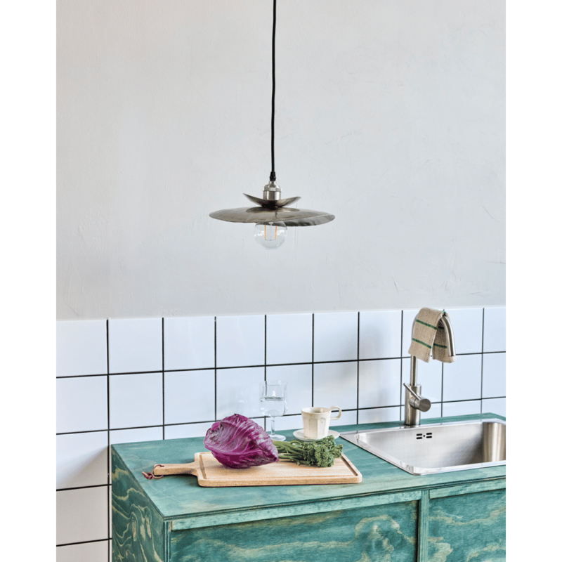 House Doctor-collectie Lampenkap Hatt Geborsteld zilver M