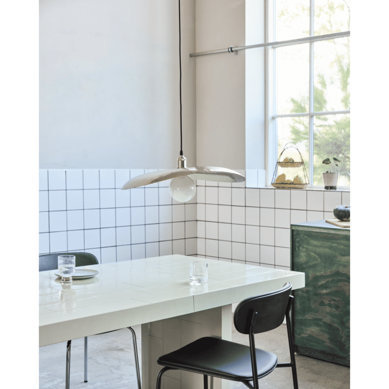 House Doctor-collectie Lampenkap Hatt Geborsteld zilver L