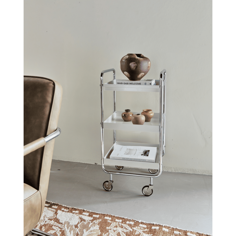 House Doctor-collectie Trolley Roll Gebroken wit Chrome