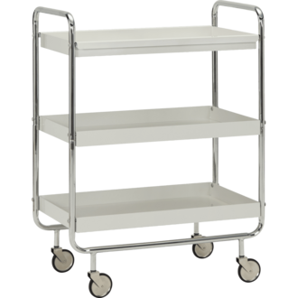 House Doctor Trolley Roll Large Gebroken wit Chrome