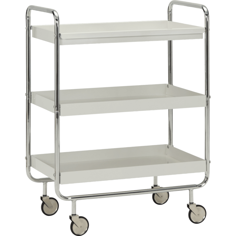 House Doctor-collectie Trolley, HDRoll, Large, Gebroken wit, Crome