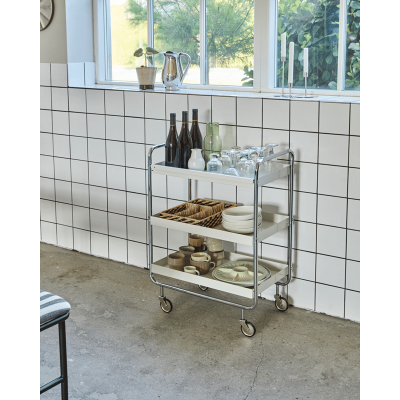 House Doctor-collectie Trolley Roll Large Gebroken wit Chrome