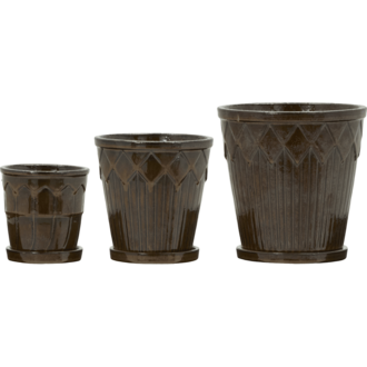 House Doctor Bloempotten - set v. 3 - Cora Bruin