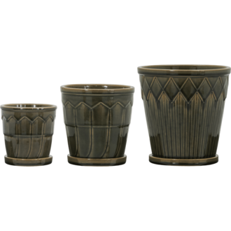 House Doctor Bloempotten - set. 3 - Cora Grijs