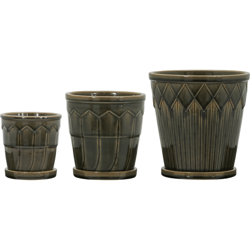 House Doctor-collectie Bloempotten - set. 3 - Cora Grijs