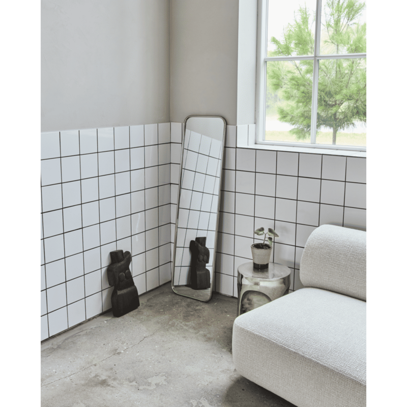 House Doctor-collectie Wandspiegel, HDMirror, Geborstelde zilveren afwerking