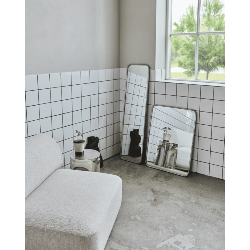 House Doctor-collectie Wandspiegel, HDMirror, Geborstelde zilveren afwerking