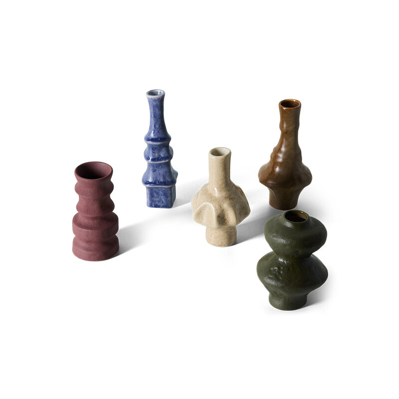 HKLIVING-collectie 70s ceramics: small vaas palette (set of 5)