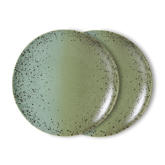 HKLIVING 70s ceramics: dinner plate, fleck (set of 2)