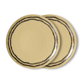 HKLIVING 70s ceramics: dinerbord vanilla (set of 2)