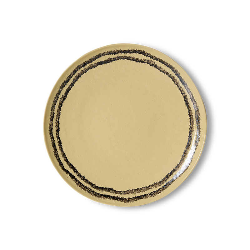 HKLIVING-collectie 70s ceramics: dinner plate, vanilla (set of 2)