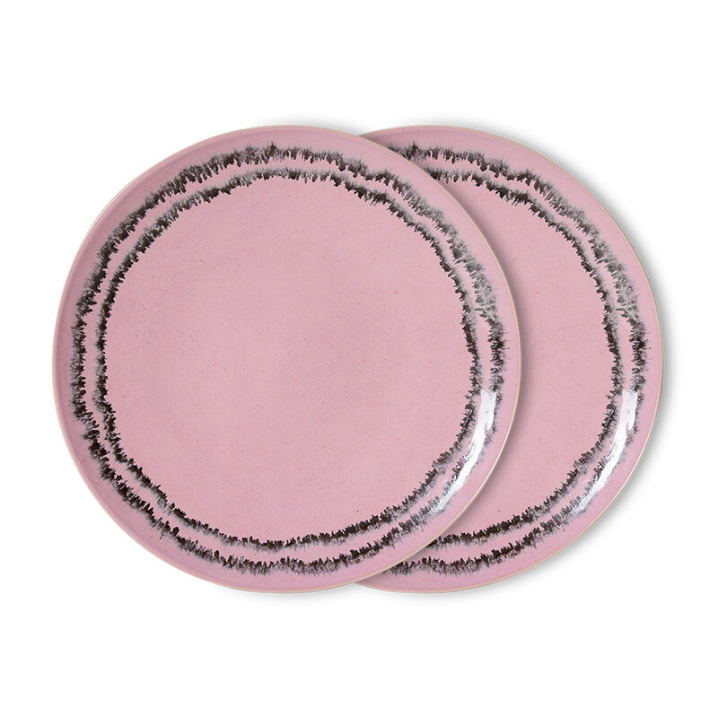 HKLIVING-collectie 70s ceramics: dinerbord bubble (set of 2)
