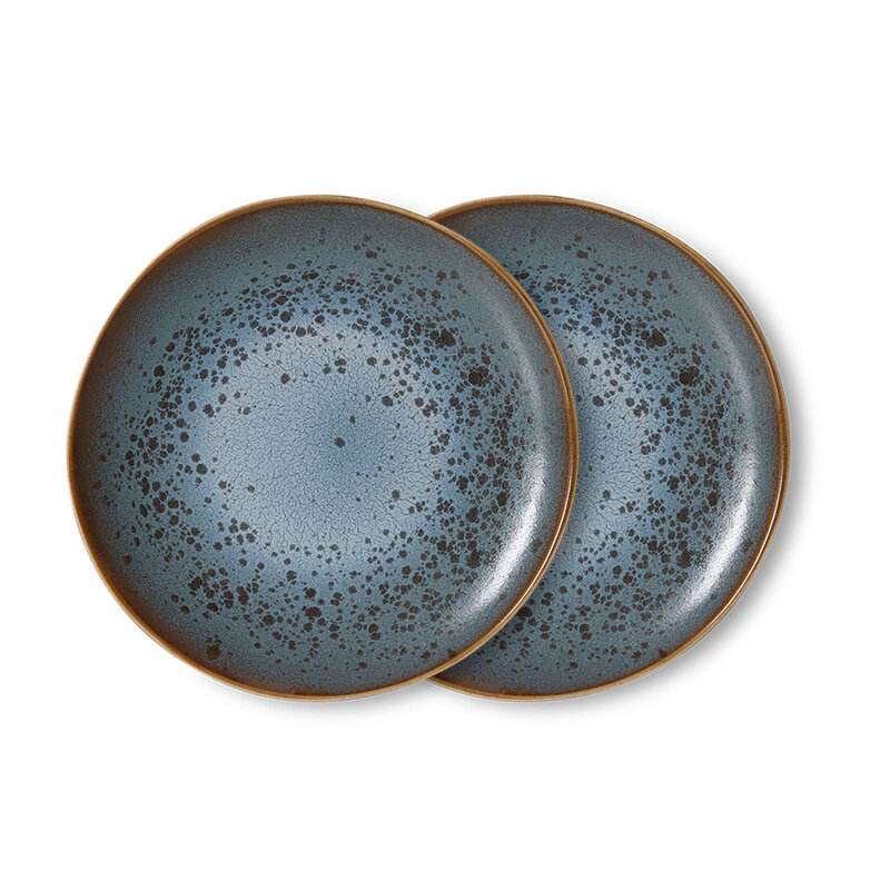 HKLIVING-collectie 70s ceramics: side plate, mineral (set of 2)