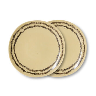 HKLIVING 70s ceramics: side plate, vanilla (set of 2)