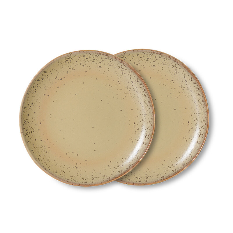 HKLIVING-collectie 70s ceramics: side plate, grit (set of 2)