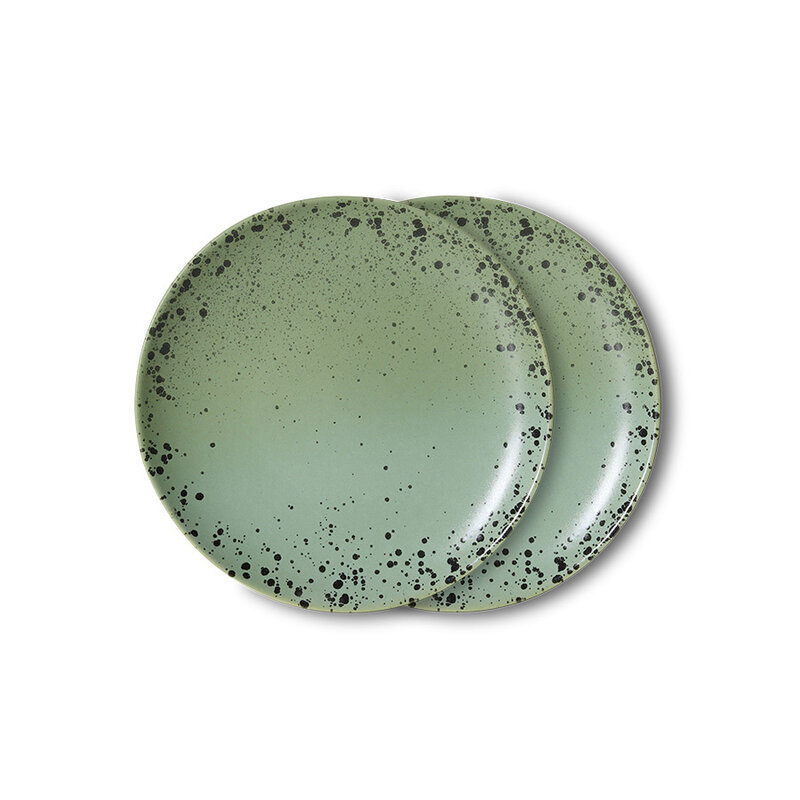 HKLIVING-collectie 70s ceramics: dessert bord fleck (set of 2)