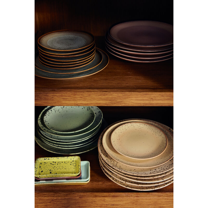 HKLIVING-collectie 70s ceramics: dessert plate, fleck (set of 2)