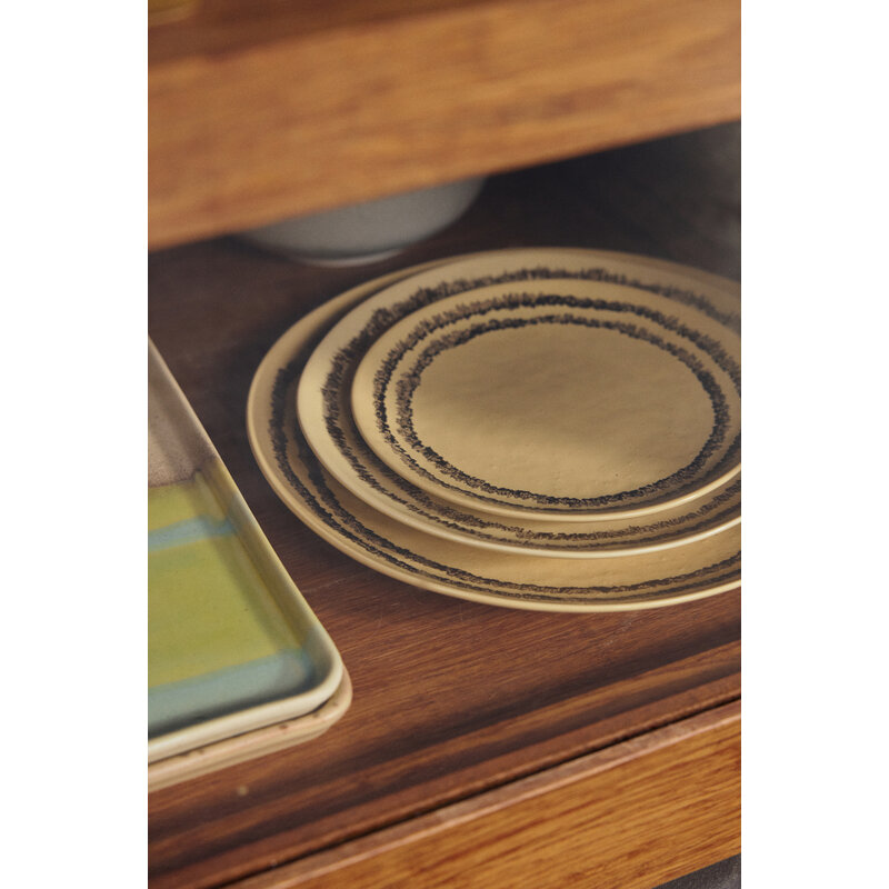 HKLIVING-collectie 70s ceramics: dessert bord vanilla (set of 2)