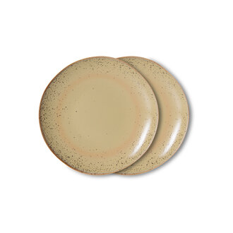 HKLIVING 70s ceramics: dessert bord grit (set of 2)