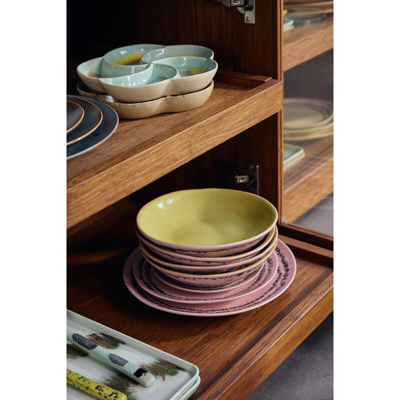 HKLIVING-collectie 70s ceramics: dessert bord bubble (set of 2)