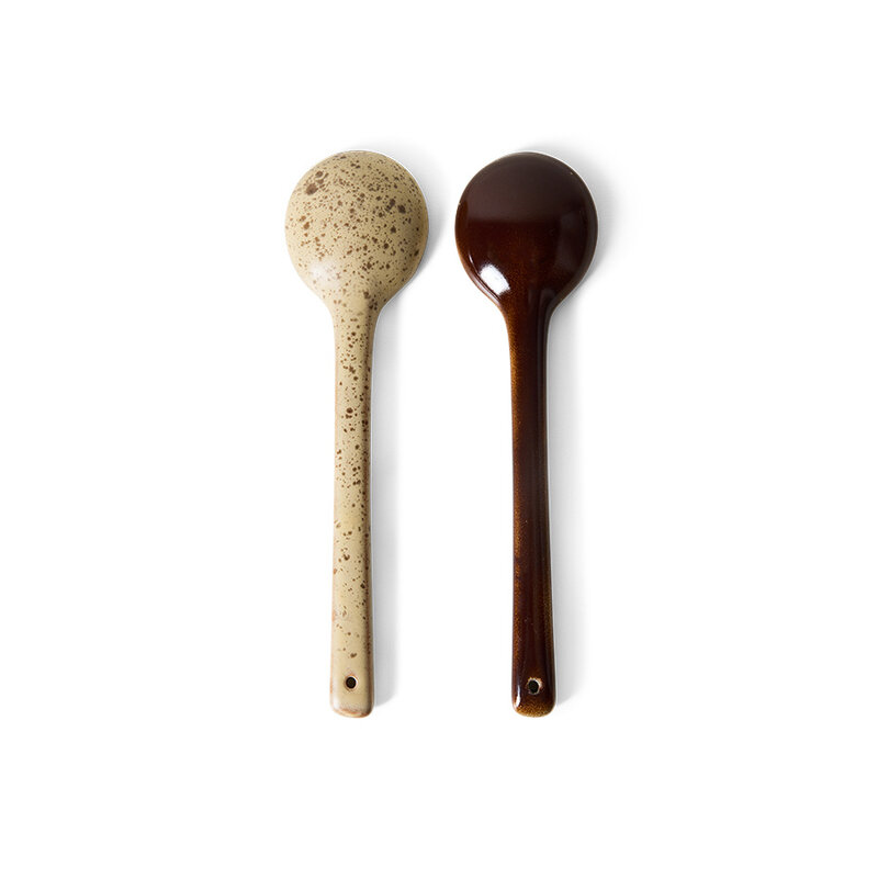 HKLIVING-collectie 70s ceramics: serving spoons, hills (set of 2)