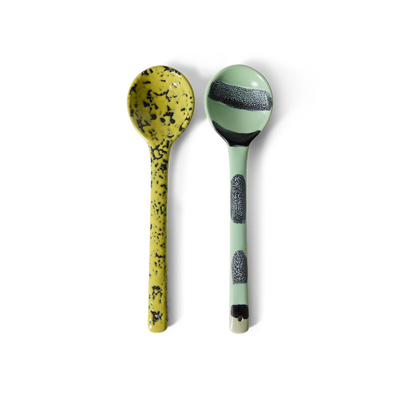 HKLIVING-collectie 70s ceramics: serving spoons, mines (set of 2)