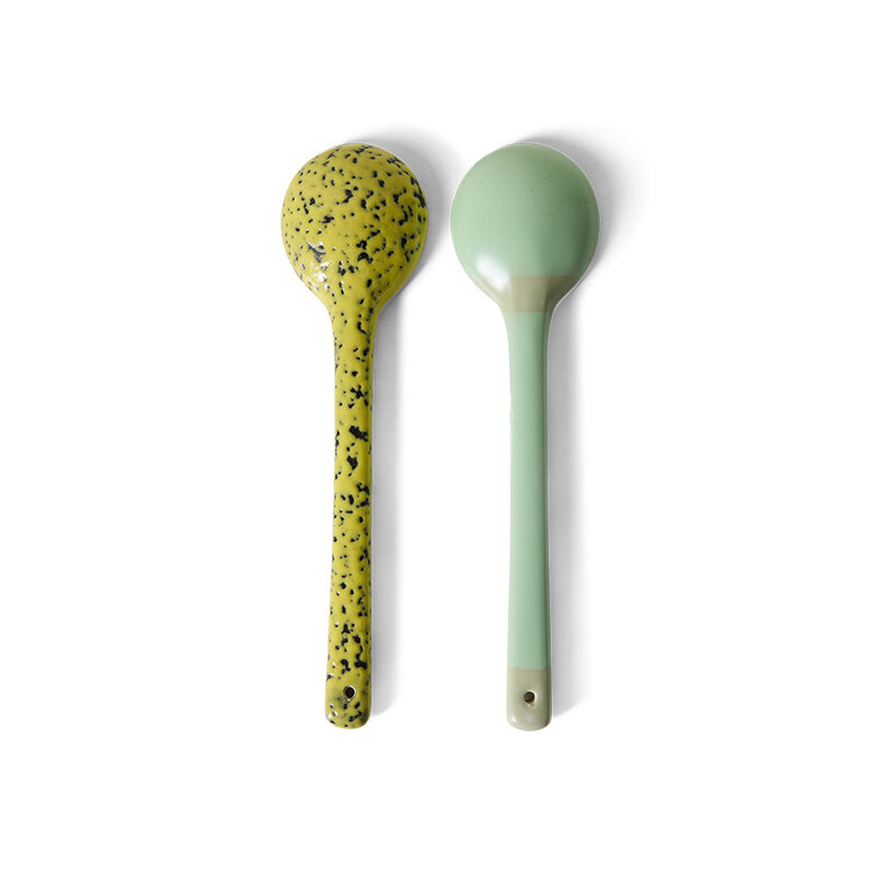 HKLIVING-collectie 70s ceramics: serving spoons, mines (set of 2)