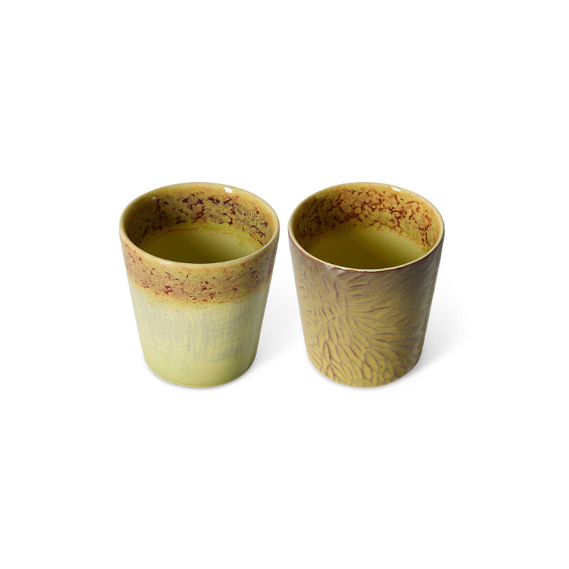 HKLIVING-collectie 70s ceramics: Van Gogh coffee mugs, sunflowers (set of 2)