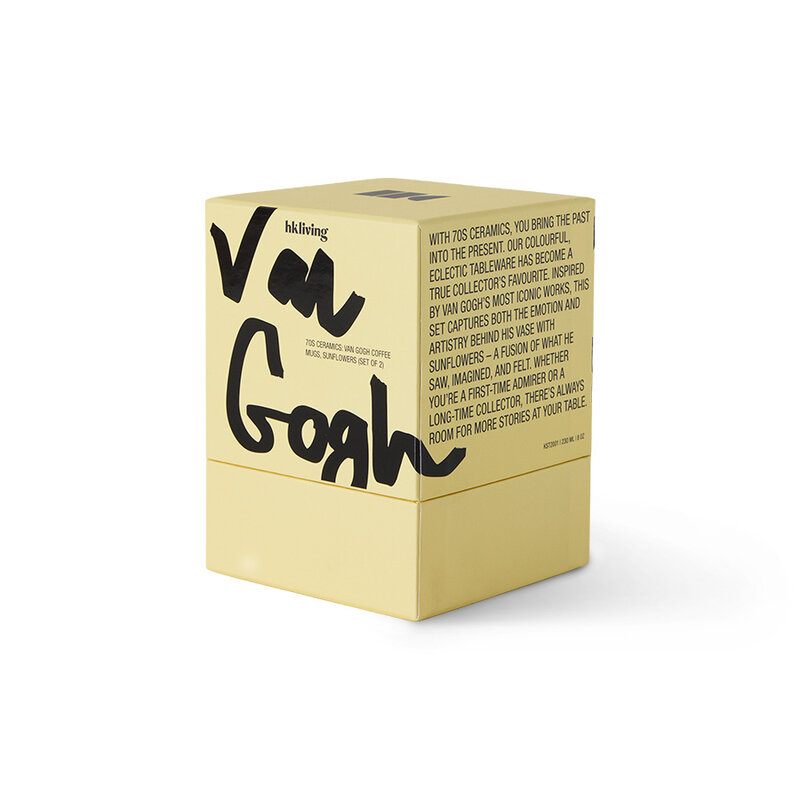 HKLIVING-collectie 70s ceramics: Van Gogh coffee mugs, sunflowers (set of 2)