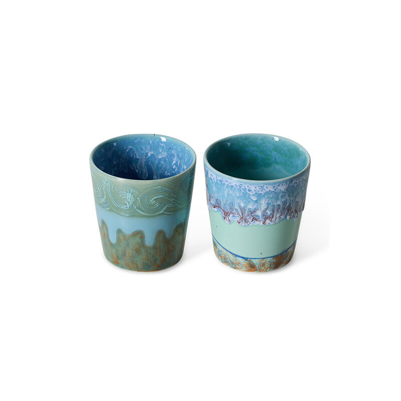 HKLIVING-collectie 70s ceramics: Van Gogh koffiekopjes self portrait (set of 2)