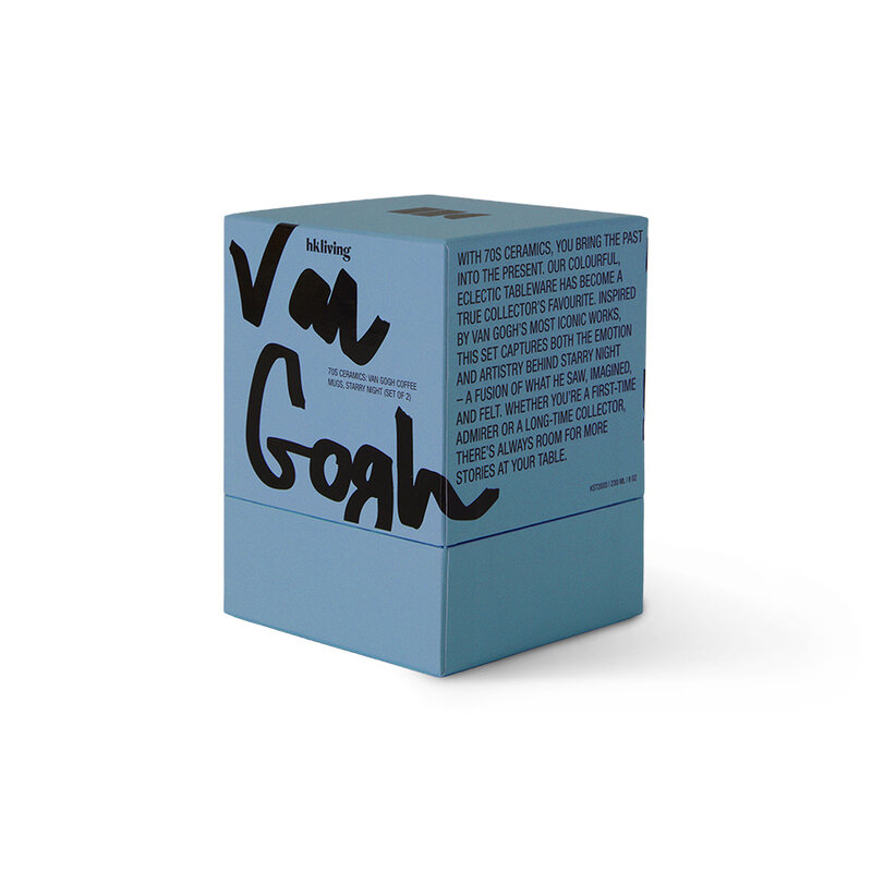 HKLIVING-collectie 70s ceramics: Van Gogh koffiekopjes starry night (set of 2)