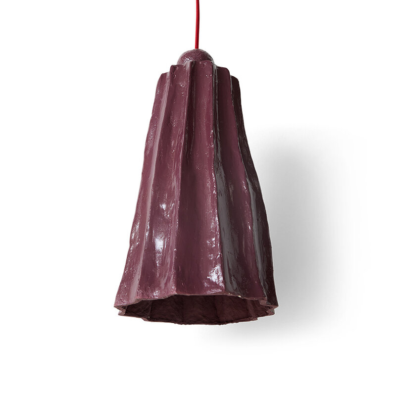 HKLIVING-collectie Flow pendant lamp, burgundy