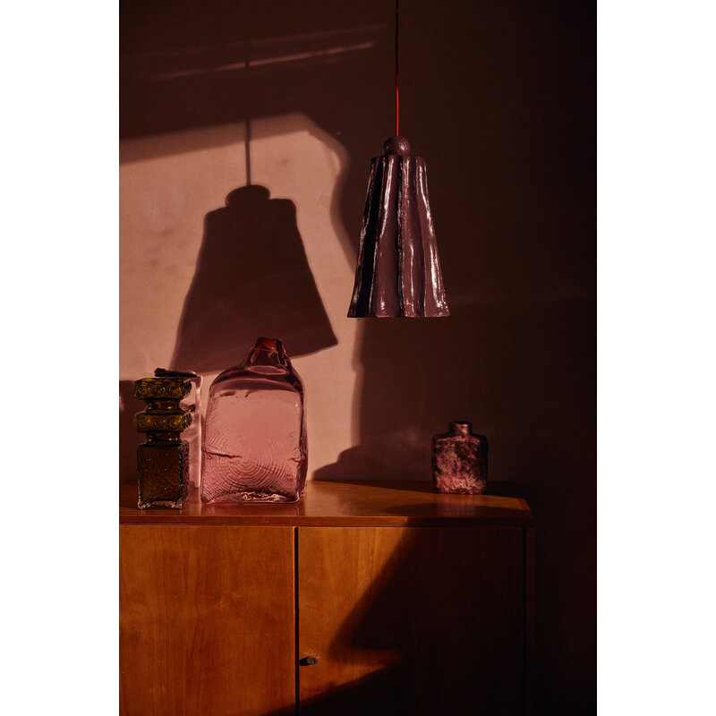 HKLIVING-collectie Flow hanglamp burgundy