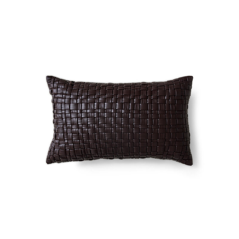 HKLIVING-collectie Woven kussen chocolate brown (50x30cm)