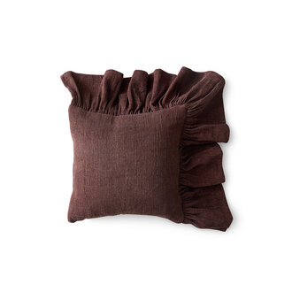 HKLIVING Ruffle kussen chestnut (50x50cm)